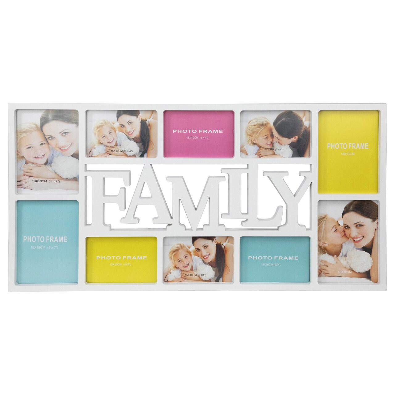 Northlight Rectangular “Family” Wall Collage Photo Frame - 28.75" - White